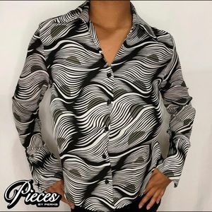 ~ Groovy B&W Design Blouse ~